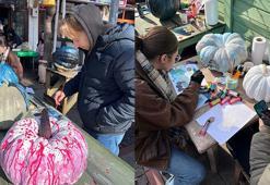 Edirne’de ressamlar Balkan geleneği ‘Bocuk Gecesi’ için kabakları boyadı