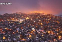 Kar güzelliği dronla görüntülendi