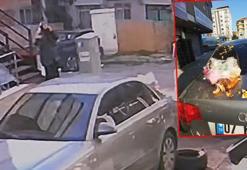 Avcılar’da 5’inci kattan atılan çöp poşeti otomobilin üzerine düştü