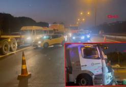 TEM Otoyolunda tanker ve kamyonun karıştığı kazada trafik durma noktasına geldi