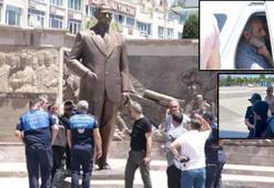 Atatürk Anıtı'na baltayla saldıran dayı ile yeğenin hapis cezası onandı