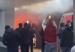 Ankara'da Batıkent metro istasyonunda yangın; o anlar kamerada