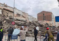 Güngören'de 5 katlı binanın yıkım işlemi sırasında çöktüğü anlar kamerada