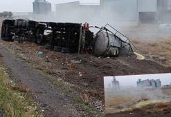 Devrilen asit yüklü tankerin şoförü öldü