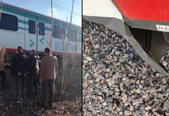Ankara'da yolcu treni, raylara düşen kayaya çarptı; 1 yaralı