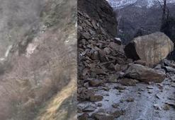 Yusufeli'nde yol kapandı; Borçka'daki heyelan anı da kamerada