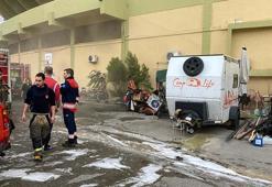 İzmir Atatürk Stadyumu'nun altındaki salonda yangın