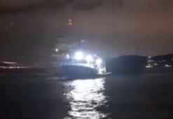 Beykoz'da balıkçı ağlarına takılan kargo gemisi kurtarıldı