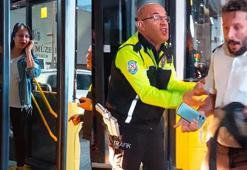Beşiktaş'ta otobüs şoförü yolcuya sinirlenip indi; polis ikna etmeye çalıştı