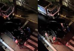 Üsküdar'da sürücülerin tekmeli yumruklu kavgası kamerada