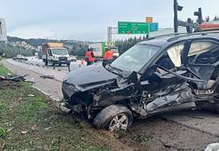 TEM Otoyolu’nda otomobil bariyere çarptı; 1 yaralı