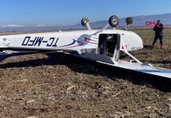 Denizli'de eğitim uçağı zorunlu sert iniş yaptı