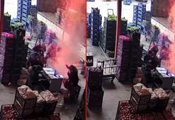 İşçiler teneke kovada yaktıkları ateşte ısınırken patlama oldu: o anlar kamerada