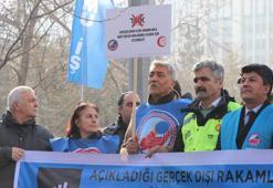 Birleşik Kamu-İş Konfederasyonu üyelerinden TÜİK önünde 'enflasyon' açıklaması