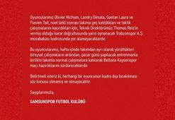 Samsunspor ‘da 4 futbolcu takıma geç katıldığı için Trabzonspor maçında oynayamayacak