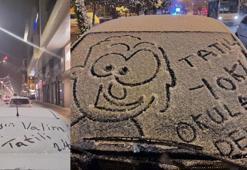 Otomobil camına 'Kar tatili' yazan öğrencilere validen aynı yöntemle 'Okula devam' cevabı