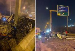 Ankara'da yön levha direğine çarpan otomobilin sürücüsü öldü