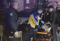 Tartıştığı eşinin bıçakla saklandığı eve geldiğini gören kadın pencereden atladı