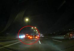 Başakşehir TEM Otoyolu'nda makas atma kazası kamerada