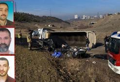 Zift yüklü kamyon, kamyonete çarptı; 3 belediye personeli öldü