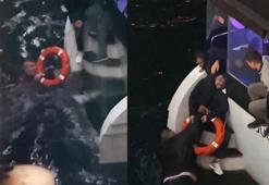 Galata Köprüsü'nde yaslandığı korkuluk kırılınca Haliç'e düştü; teknedekiler kurtardı