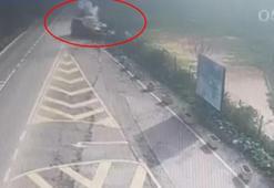 Sarıyer’de İranlı iş insanının ciple seyyar satıcıya çarpıp mesire alanına uçtuğu anlar kamerada
