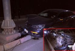 Elazığ’da aydınlatma direğine ve ağaca çarpan otomobil sürücüsü kayıplara karıştı