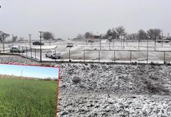 Edirne'de yağan kar, kuru toprağa ekim yapan buğday üreticisini umutlandırdı