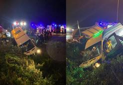 Ölen kişinin yakınlarını taşıyan minibüs su kanalına düştü; 1’i ağır, 10 yaralı