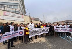 Büyükçekmece'de eğitimciler müdür yardımcısının bıçaklandığı okul önünde toplandı