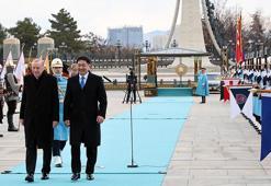 Cumhurbaşkanı Erdoğan, Moğolistan Cumhurbaşkanı Ukhnaa'yı resmi törenle karşıladı