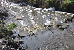 Saranlı Deresi'nin rengi değişti, kötü koku yayıldı