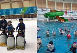 İstanbul'da karnelerini alan öğrencilere; buz pistinde paten, Haliç'te kürek çekme keyfi