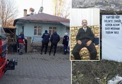 Evinin önünde cesedi, bahçe duvarının yanında mezar taşı bulundu