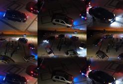 Otomobilleriyle müzik eşliğinde 'kutu kutu pense' oynadılar