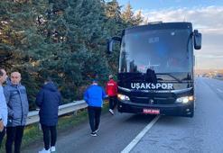 Uşakspor otobüsüne taşlı saldırı