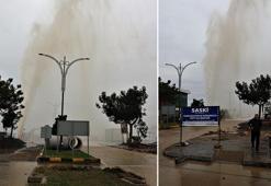 Samsun’da isale hattı patladı, tazyikli su 40 metre yükseğe çıktı