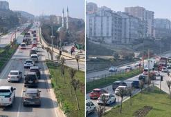 TIR'ın dorsesindeki makine kontrol paneli refüje düştü