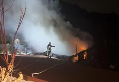 Sarıyer'de, iki katlı müstakil evde patlama sonrası yangın