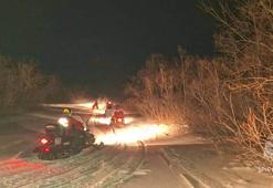 Rusya Acil Durumlar Bakanlığı, karda mahsur kalan bir kişiyi kurtardı