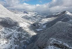 Küre Dağları Milli Parkı'nda kar güzelliği