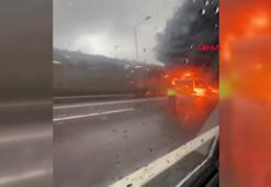 Yavuz Sultan Selim Köprüsü çıkışında TIR alev alev yandı