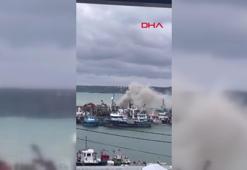 Rumeli Feneri’nde balıkçı teknesinde yangın