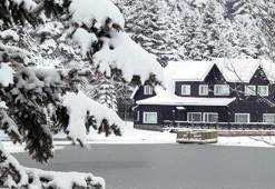 Gölcük Tabiat Parkı’nda kar manzarası