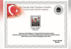 MSB: Suriye'nin kuzeyinde 1 asker şehit oldu