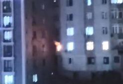 Şişli’de balkondaki kombi alev alev yandı