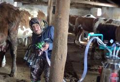 Bakan Kacır'dan, 80 yaşındaki kadın besiciye süt sağım makinesi