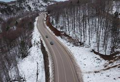 'Beyaz cennet'in eşsiz kış manzarası dronla görüntülendi