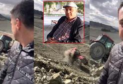 Ukraynalı tarla sahibi özçekim yapmak isterken kaza anını görüntüledi