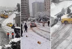 İstanbul’da kar yağışı sonrası yaşanan kazalar kamerada